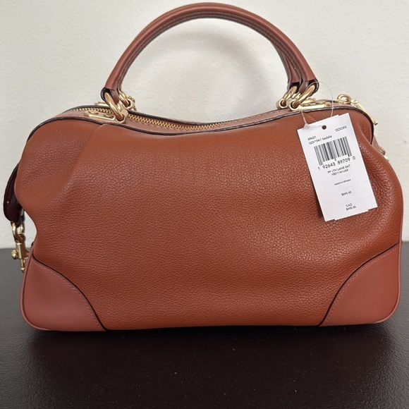 Coach Lane Pebbled Leather Satchel Saddle slouchy 69621 - Picture 2 of 6